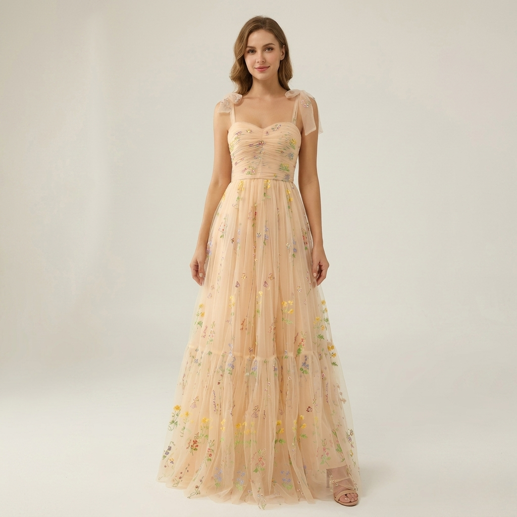 Women's Sweetheart Neckline Maxi Dress