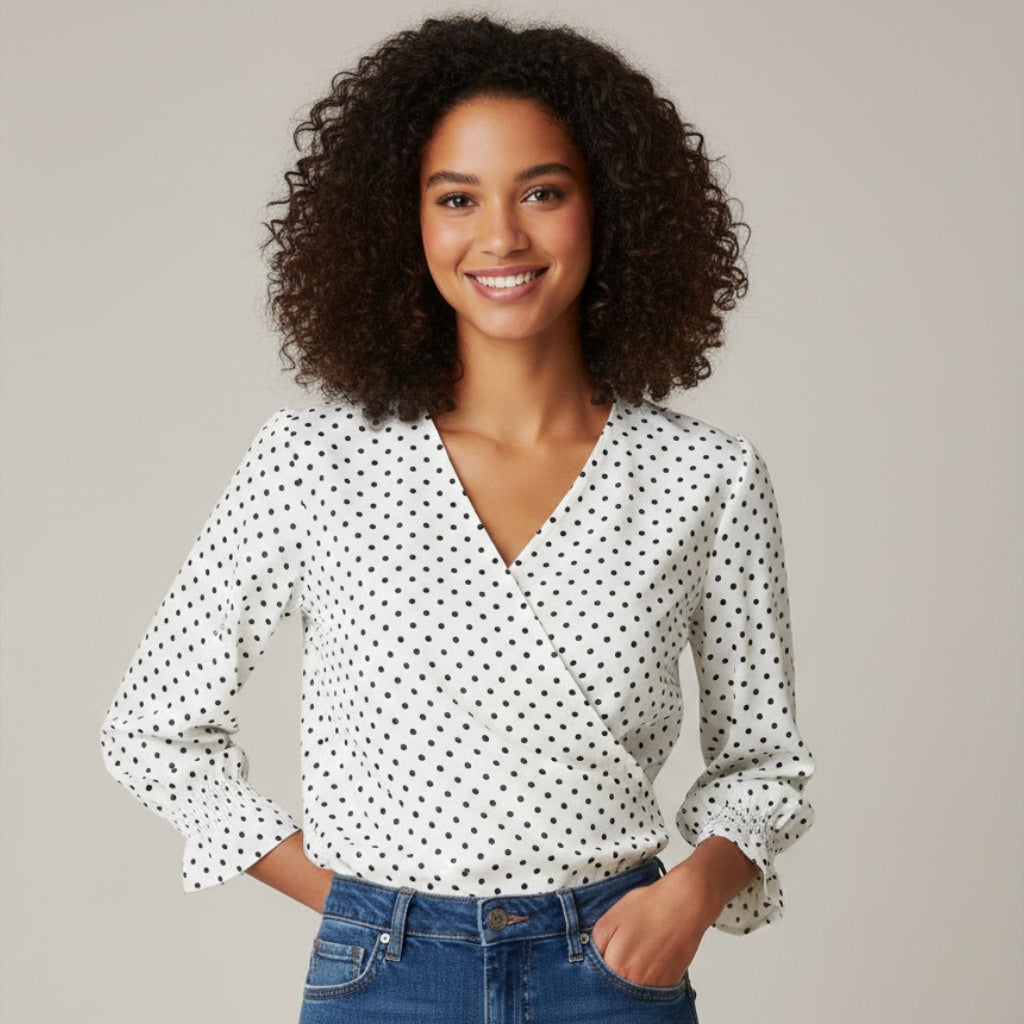 Chic Polka Dot Blouse for Women