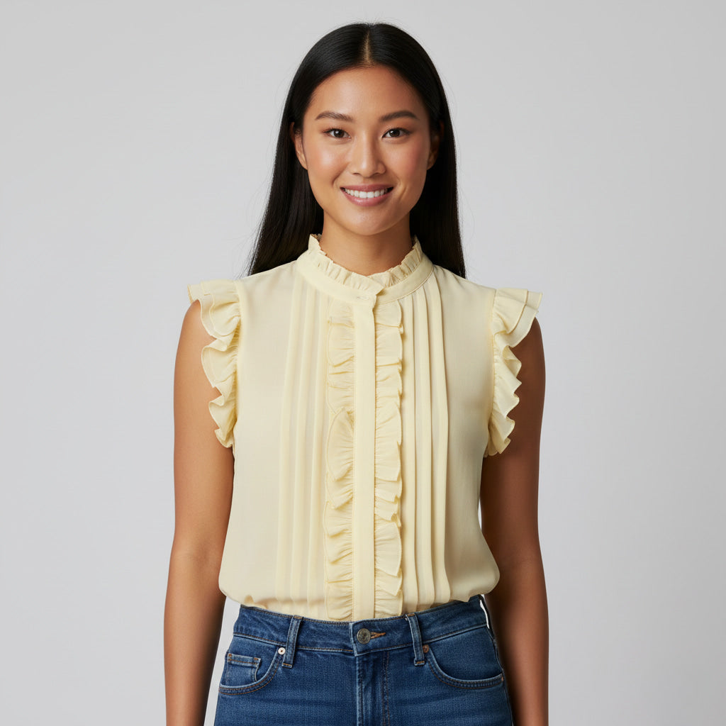 Romantic Ruffle Trim Blouse for Women