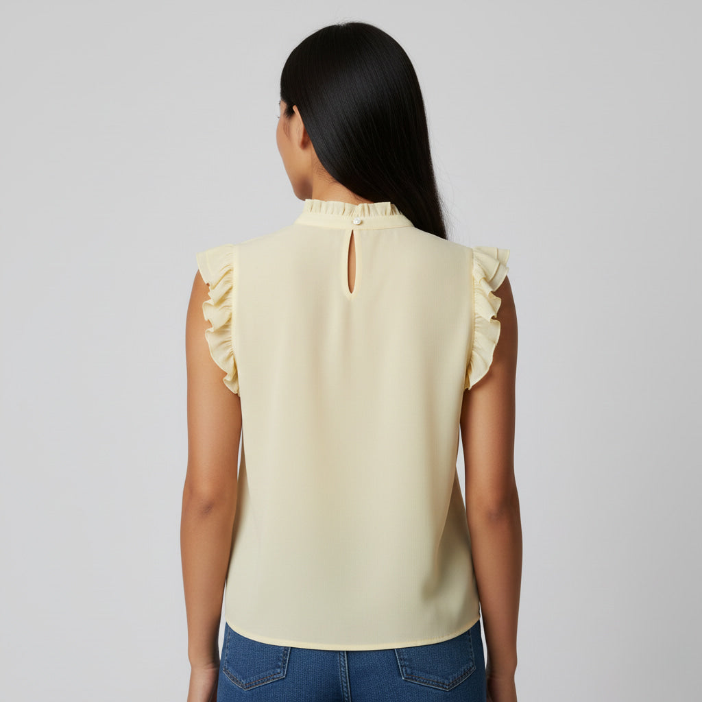 Romantic Ruffle Trim Blouse for Women