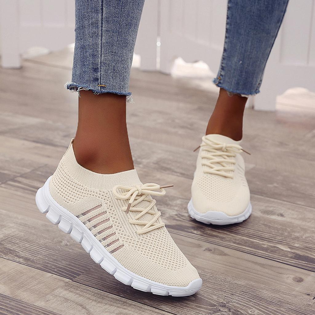 Women's Slip-On Low-Top Sneakers - Stretch Knit Style