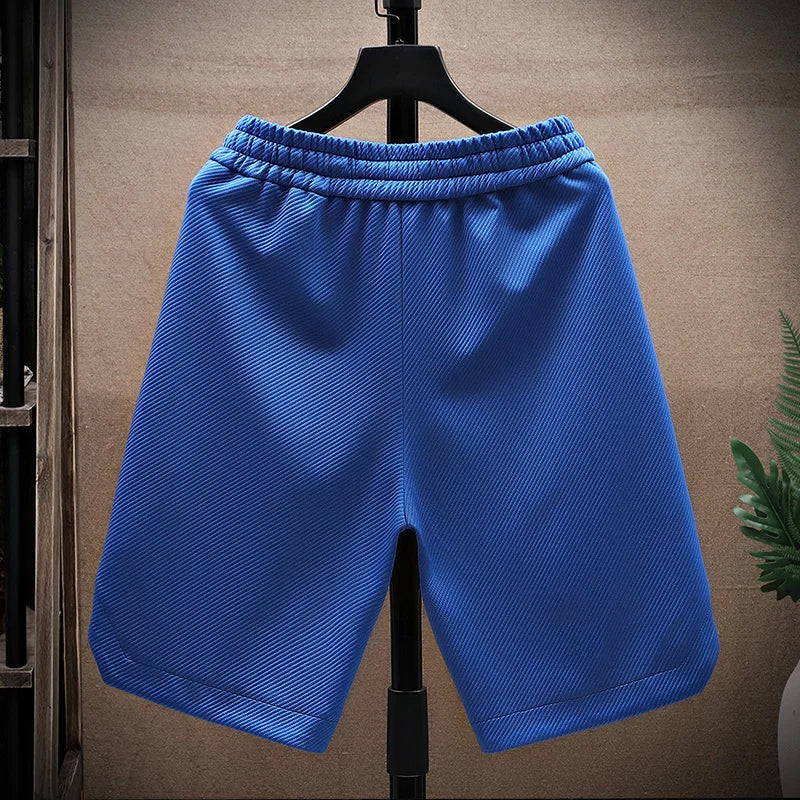 Men's Loose Cargo Shorts - Contrast Panelling and Drawstring Waist