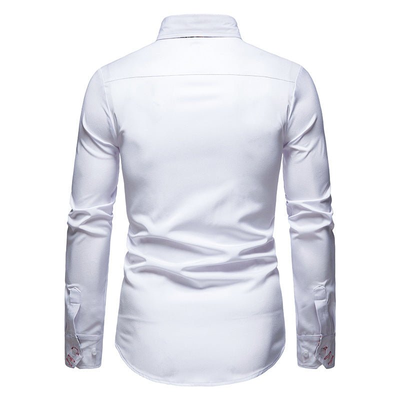 Men's Slim Fit Long Sleeve Shirt - Paisley Trim Style