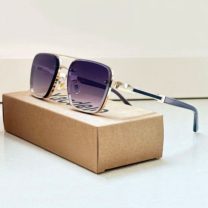 Men's Square Sunglasses - Dual Top Bar and Gradient Lenses