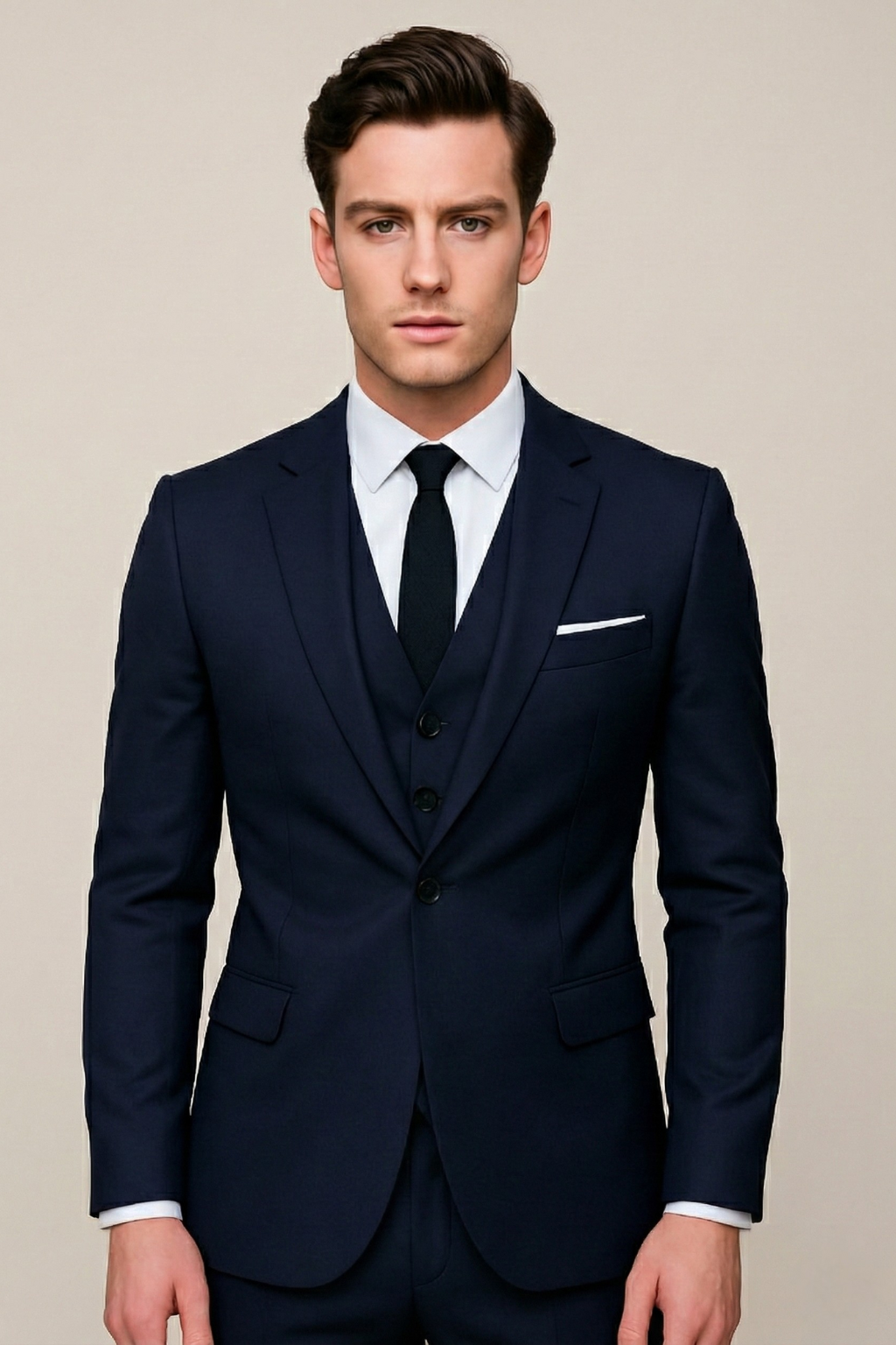 Men's Three Piece Suit Formal Slim Fit Tailored Wedding Suit