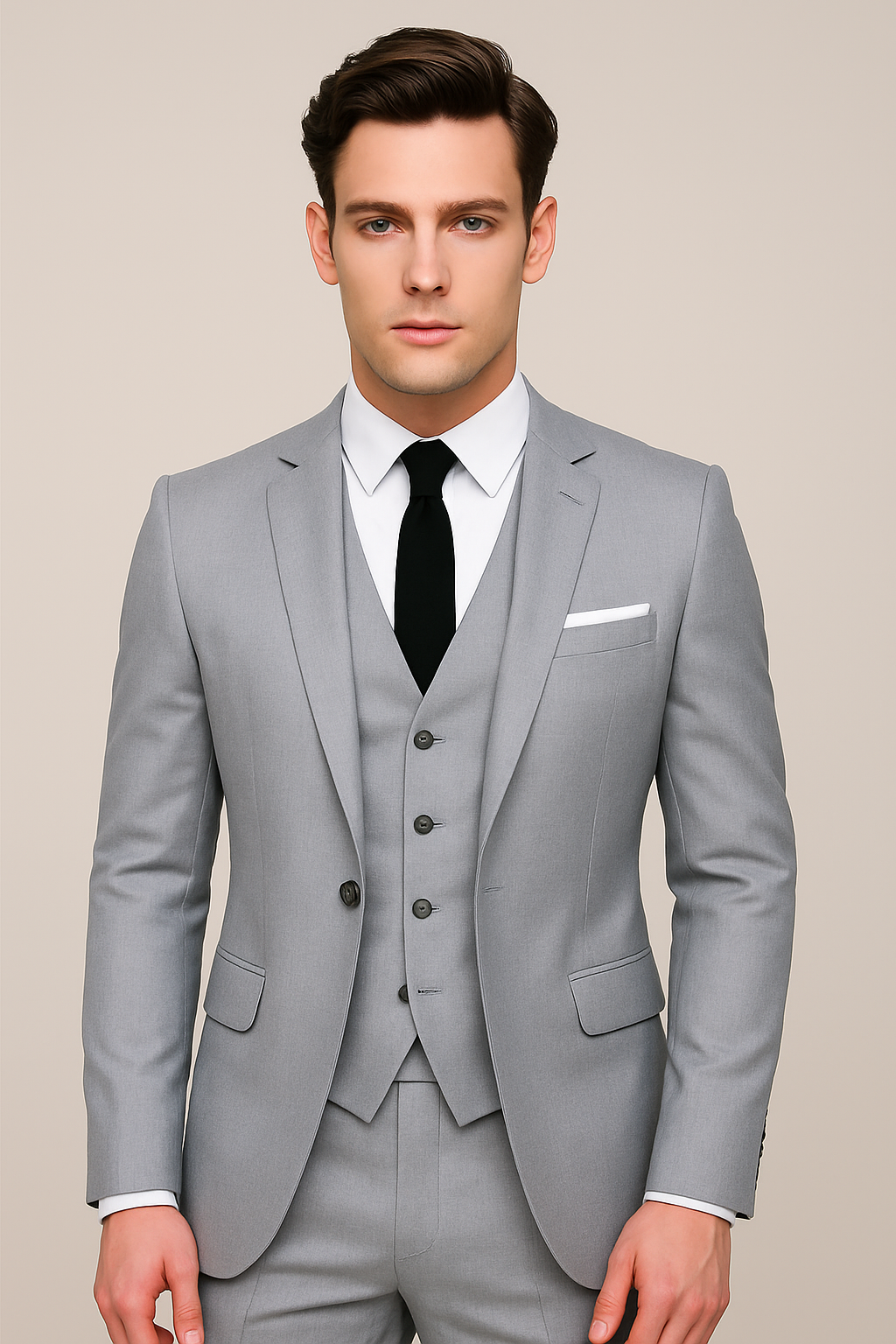 Men's Three Piece Suit Formal Slim Fit Tailored Wedding Suit