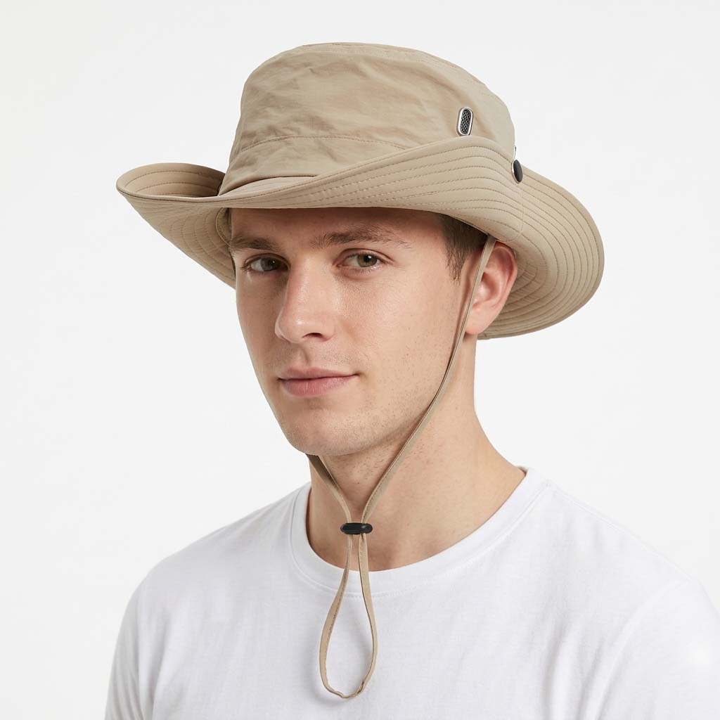Unisex Lightweight Sun Protection Hat - Wide Brim with Adjustable Cord