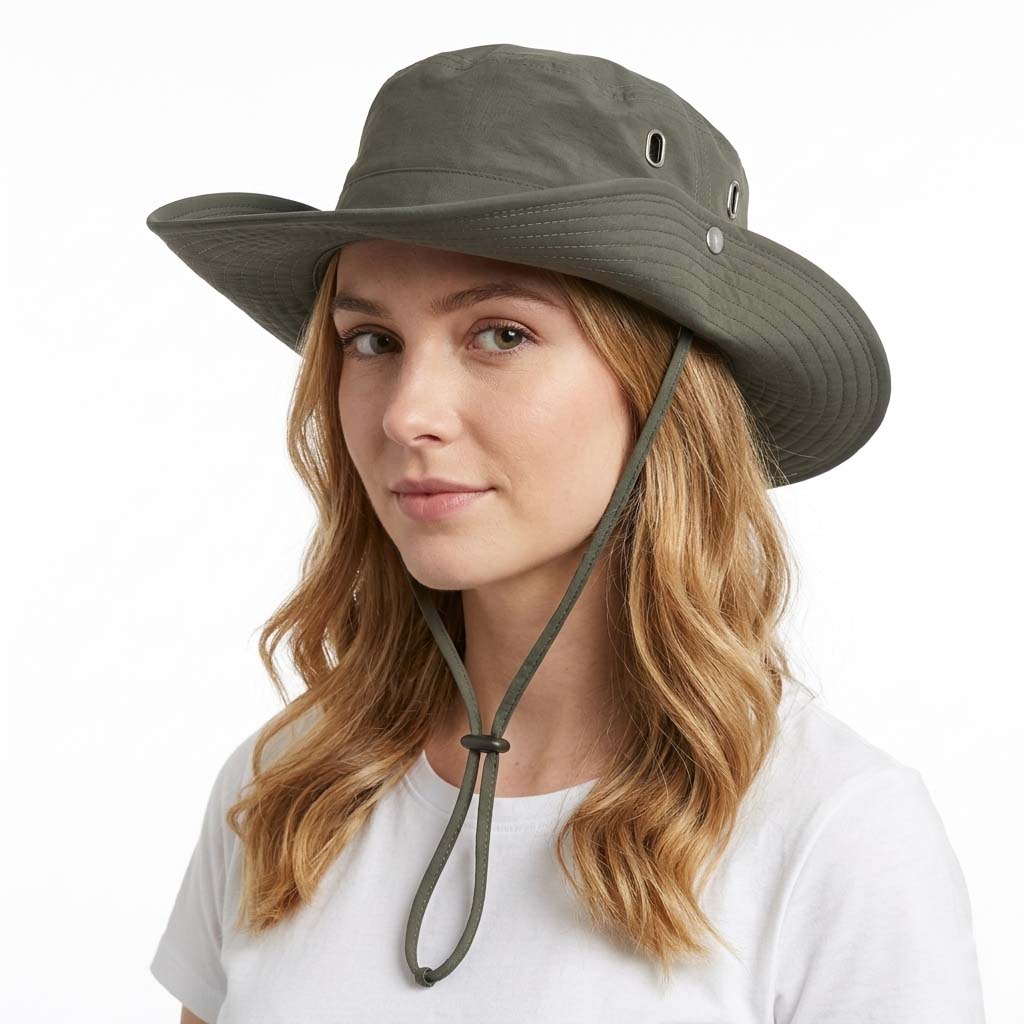 Unisex Lightweight Sun Protection Hat - Wide Brim with Adjustable Cord