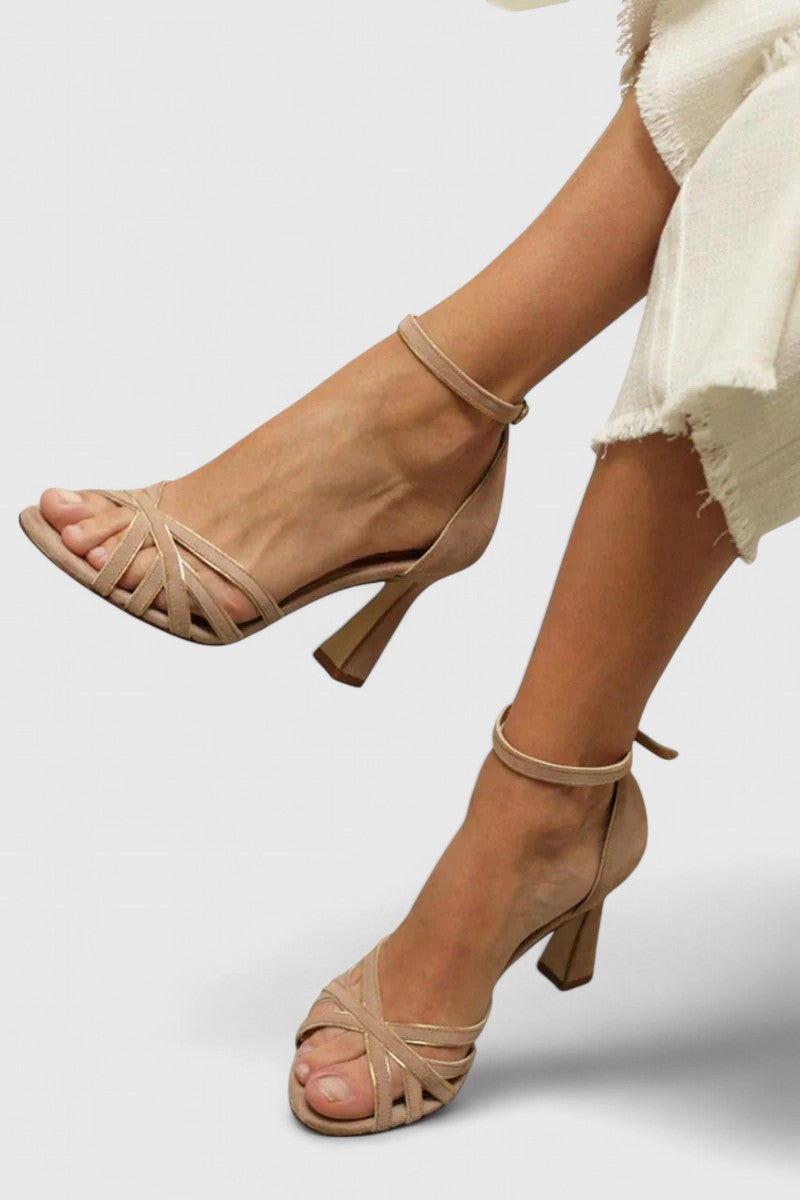 Women's Brown Orthopedic Strappy Sandals Block Heel and Open Toe