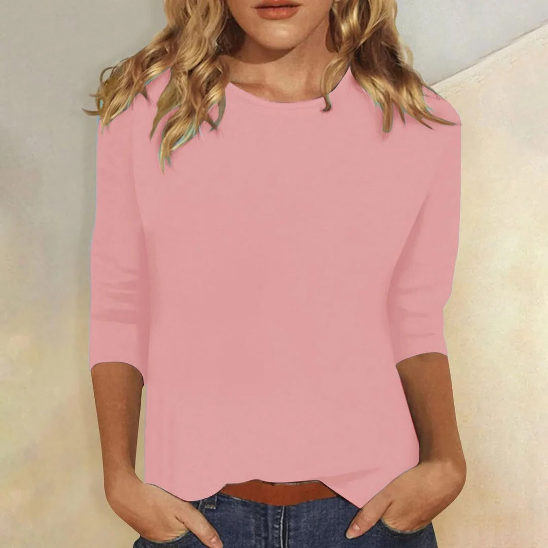 Women's Casual Top Crew Neck 3/4 Sleeve