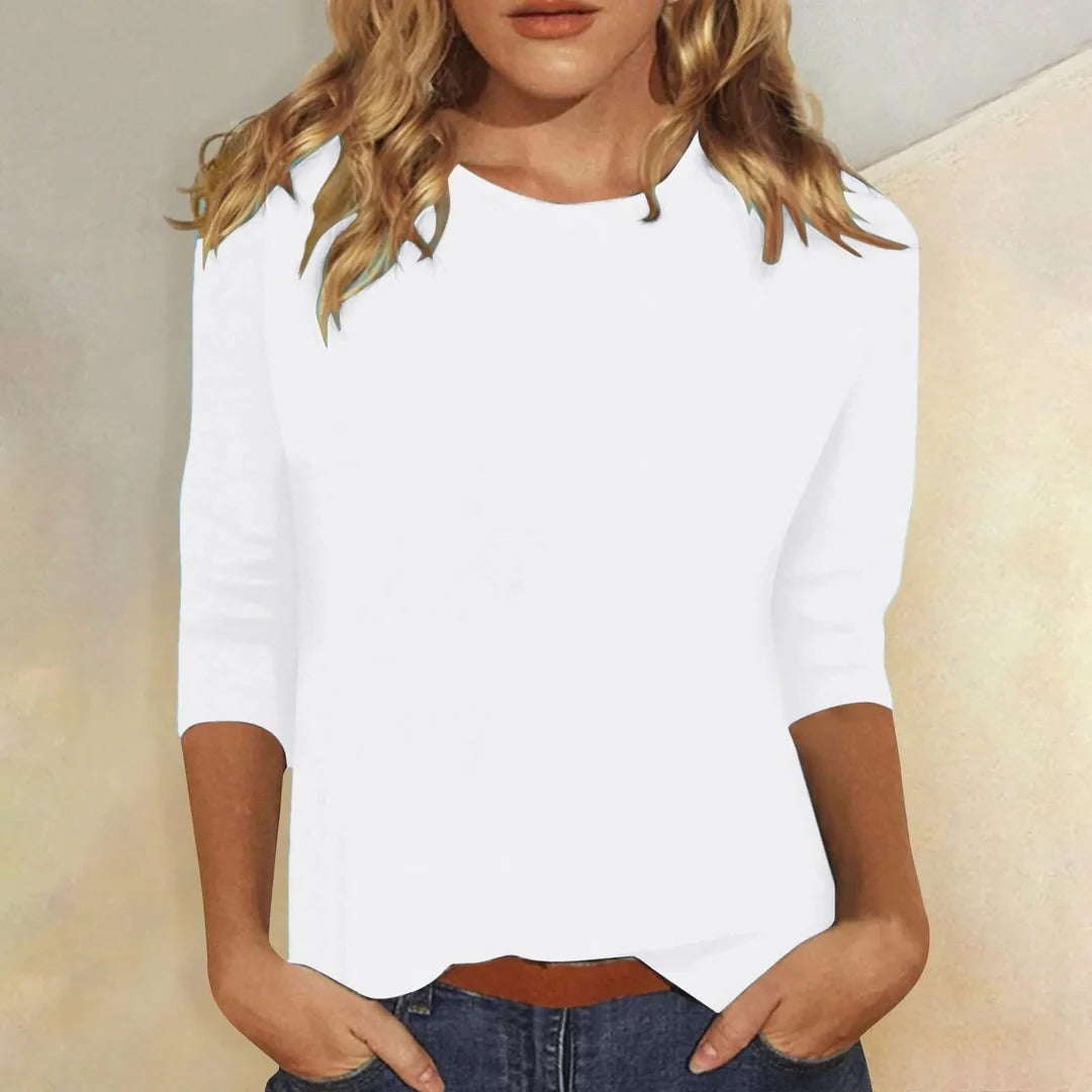 Women's Casual Top Crew Neck 3/4 Sleeve