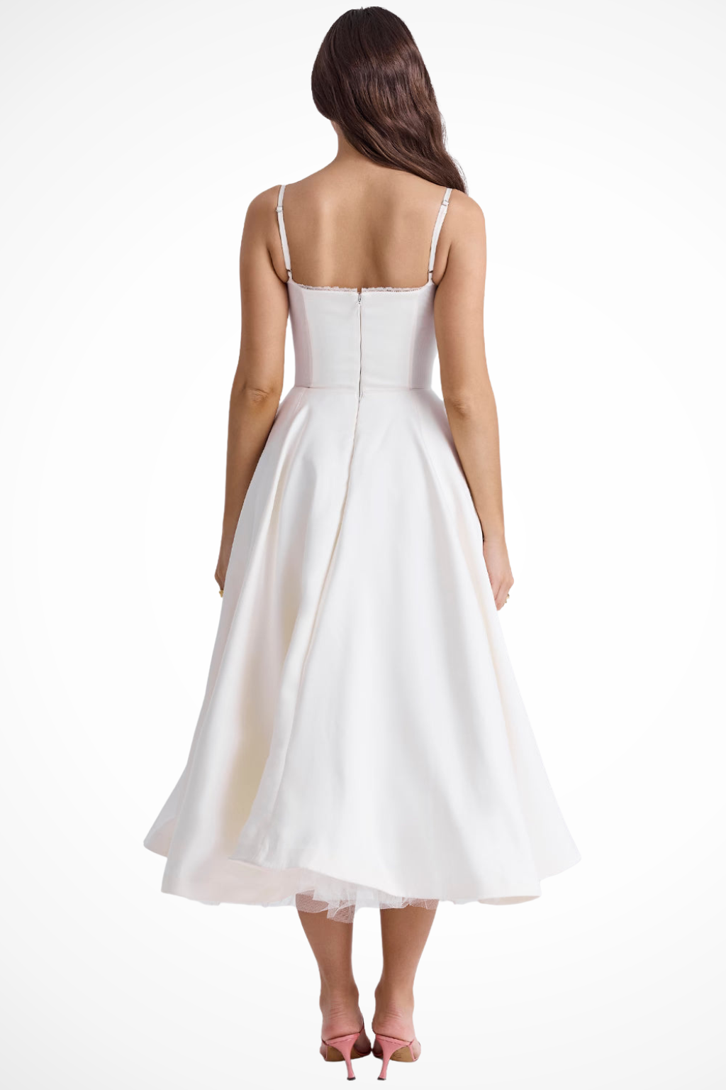 corset midi dress wedding guest Evening Polka Dot Tiered Dress, Corset Midi Elegant Dress, Cocktail Party Dress, Bridesmaids Tulle Gown, Wedding Guest Event Dresses