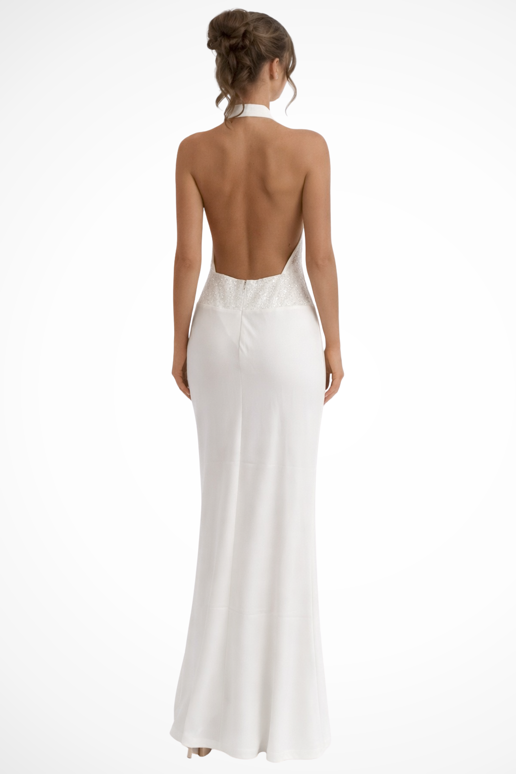 Women's Halter Neck Masi Dress Wedding Guest Backless – Maison-Moda