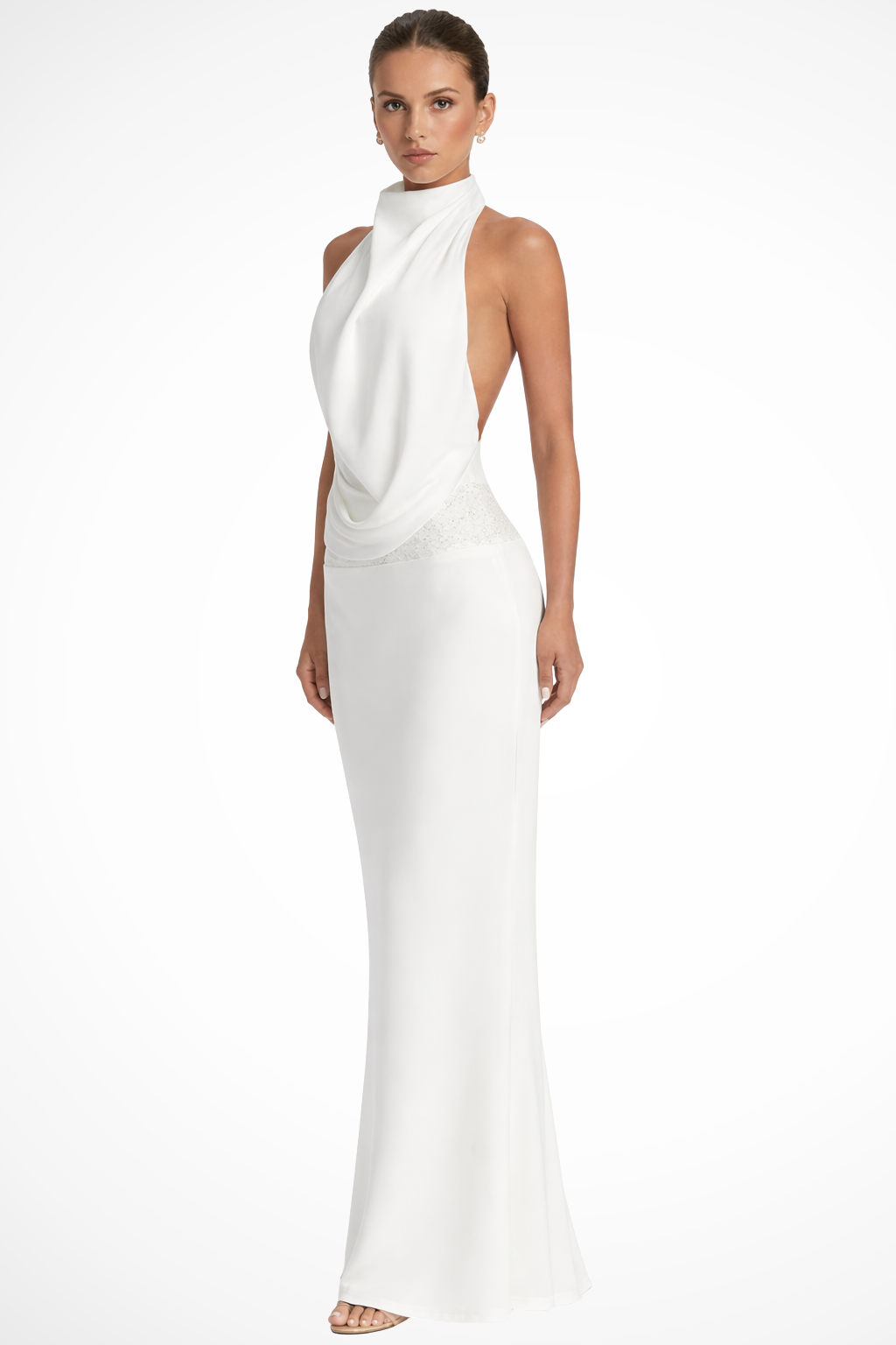 Women's Halter Neck Masi Dress Wedding Guest Backless – Maison-Moda