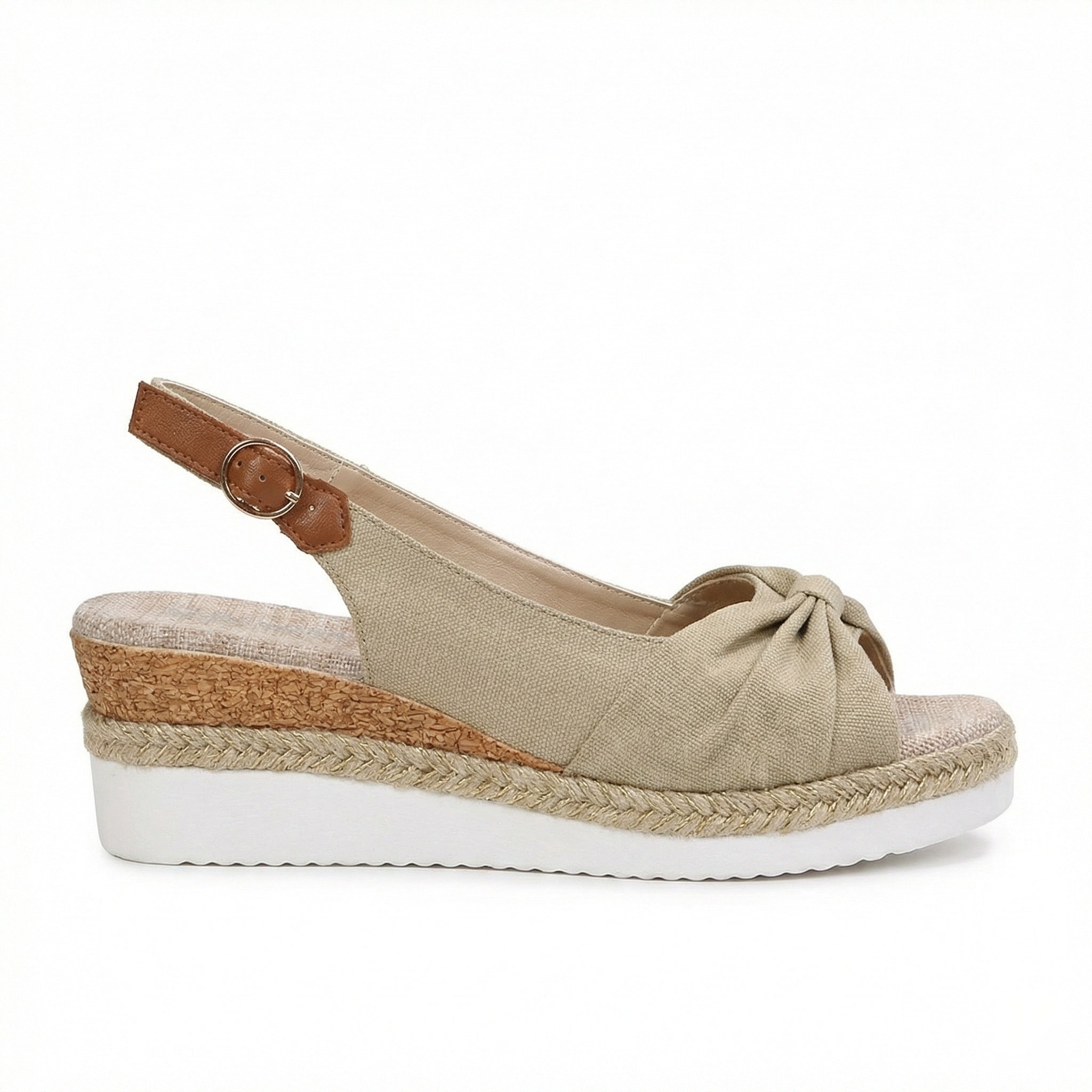 Women's Open Toe Slingback Sandals - Braided Espadrille Wedge