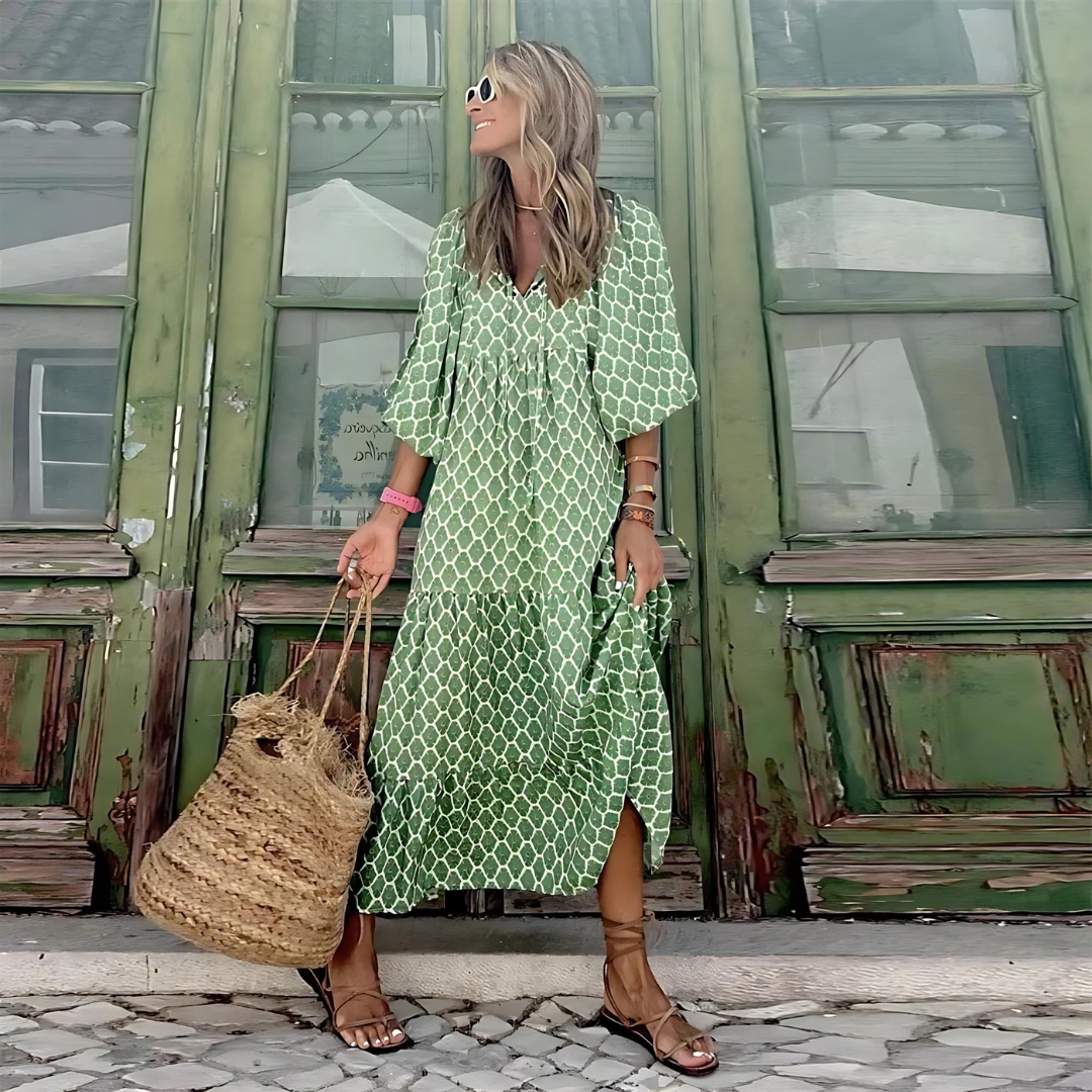 Women's Tiered Maxi Dress Boho Summer Long Smock